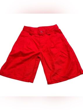 Boys LC Waikiki Brand Red Linen Blend Shorts Size 8 Adjustable Waistband